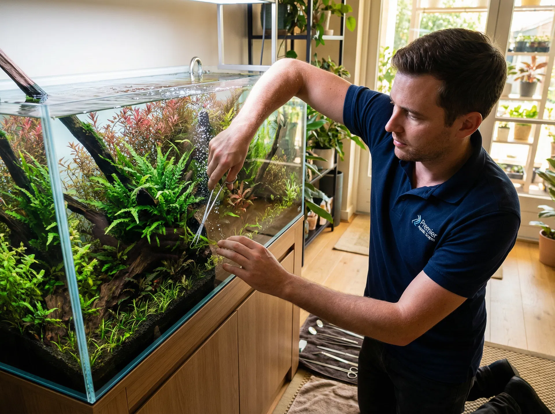 Indoor aquascape maintenance — Premier Aquatic Scapes