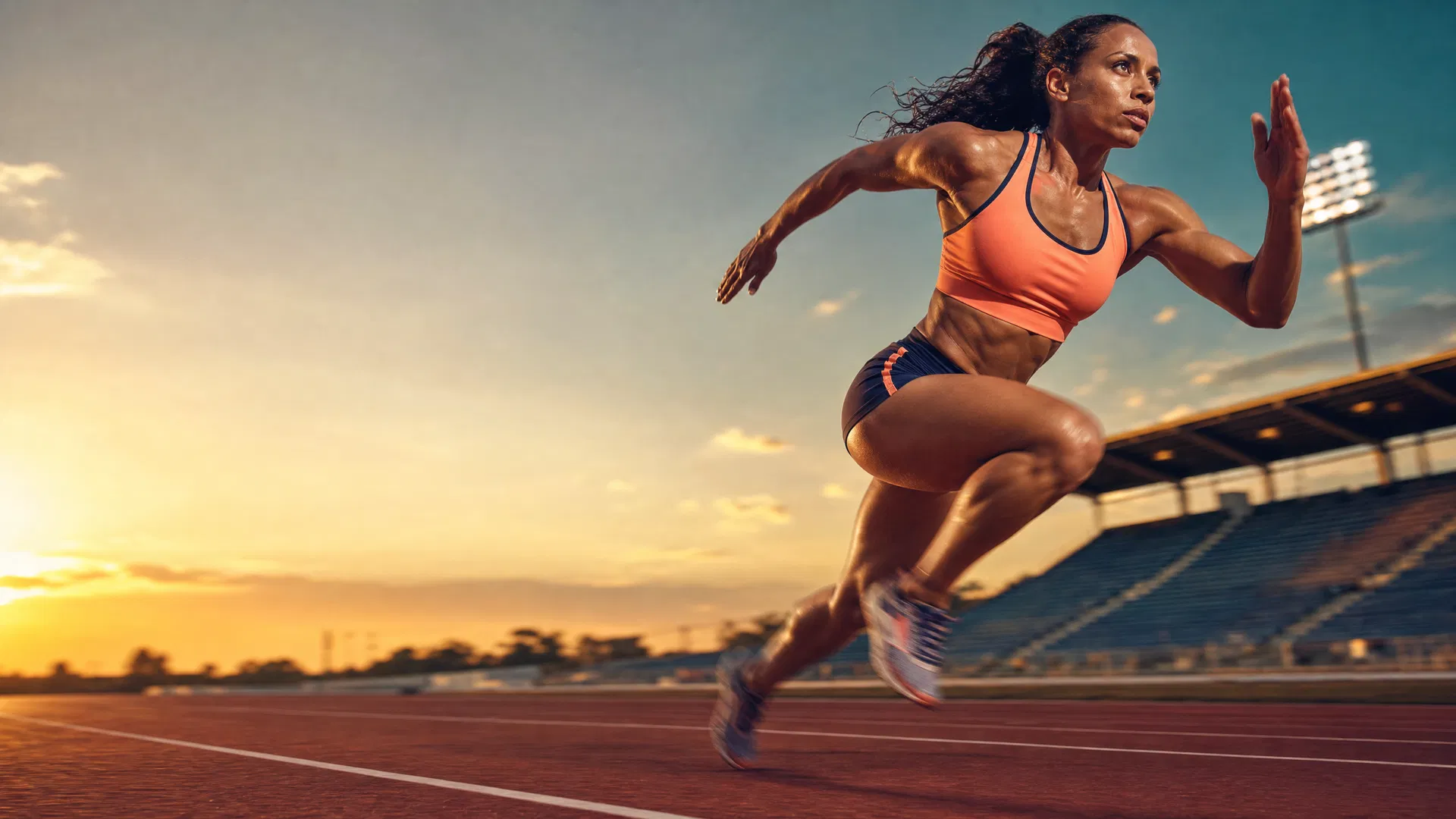 Elite athlete sprinting