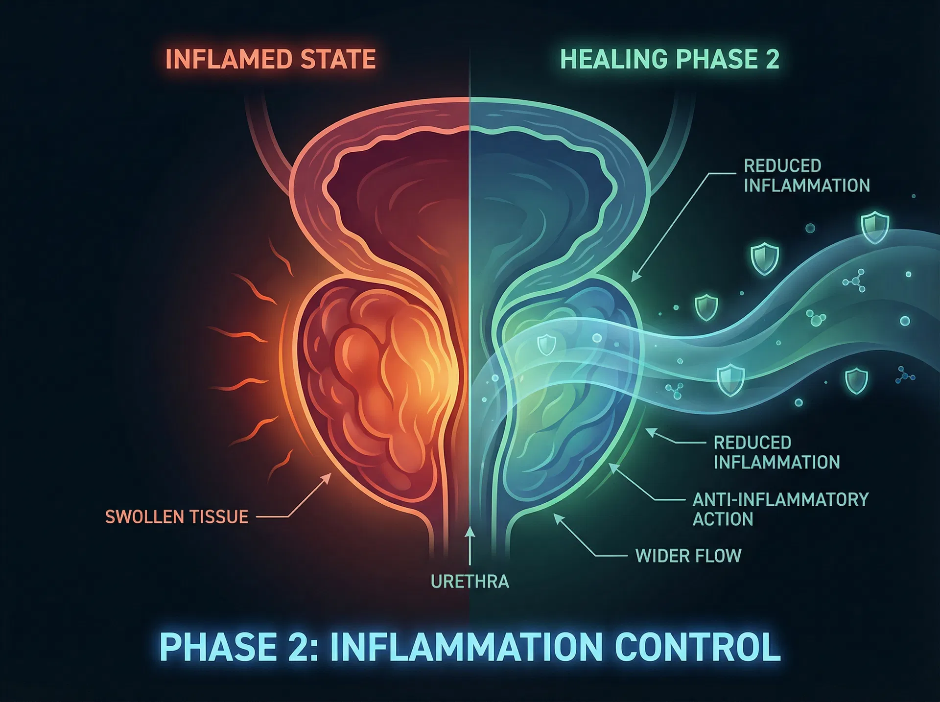 Anti-inflammatory compounds reducing swelling and restoring flow