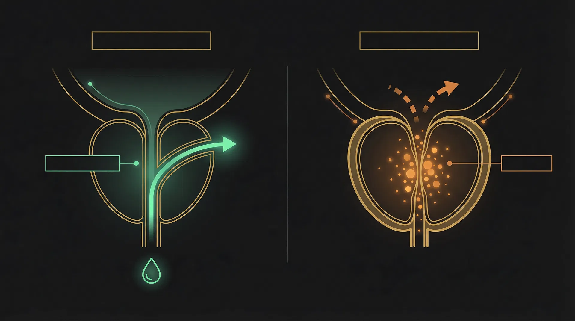 Healthy Prostate vs Toxic Clog Diagram