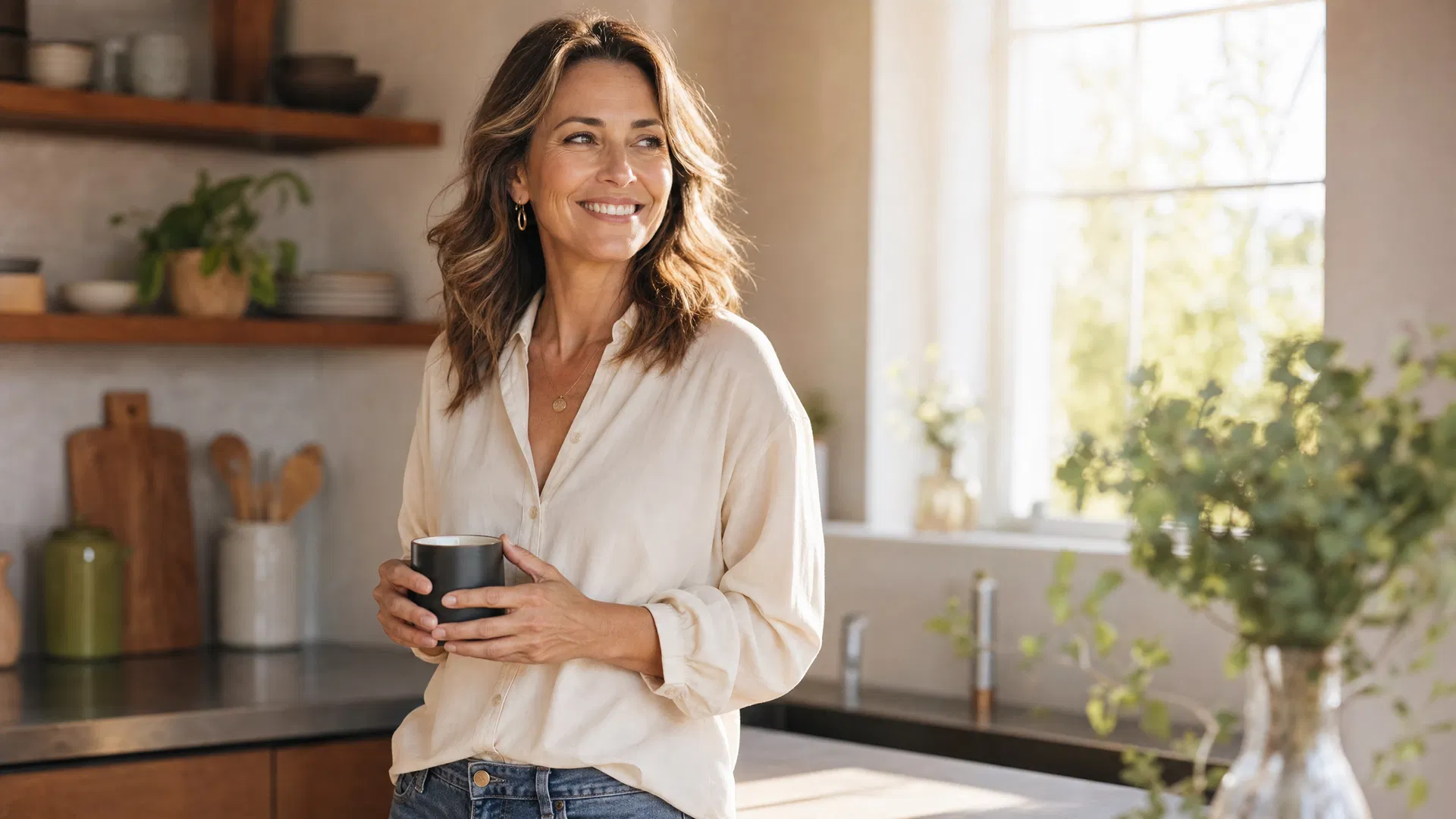 Elena Martinez at home, confident and radiant