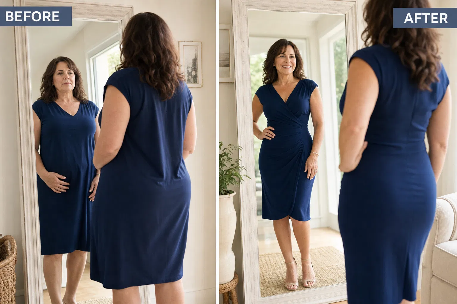 Elena's transformation - before and after