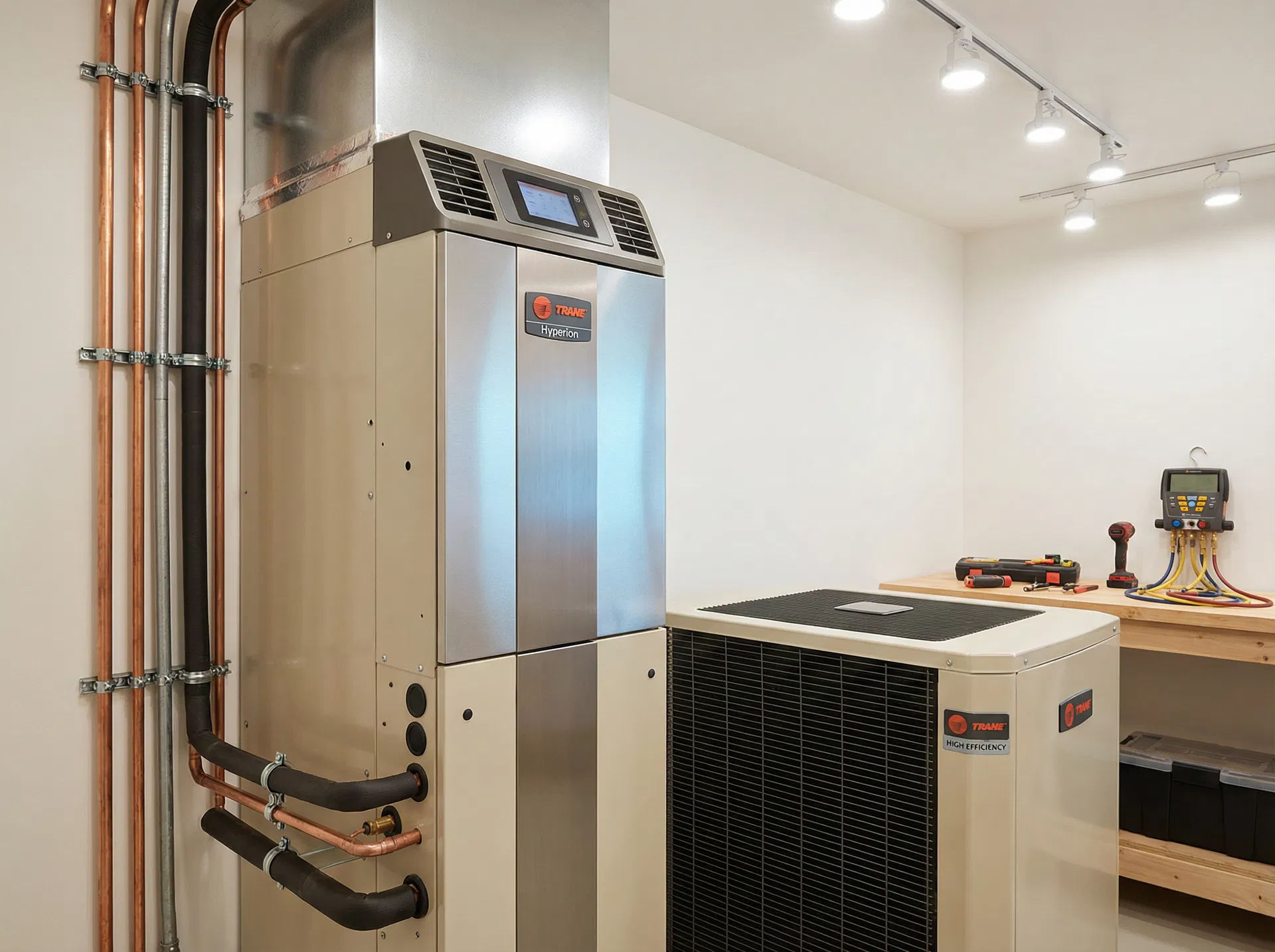 Modern HVAC system installation