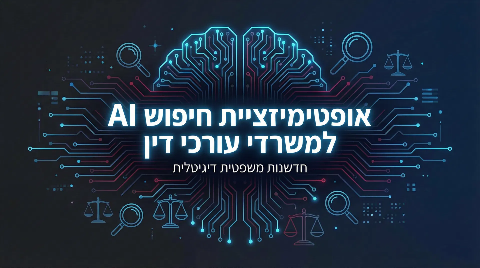 אופטימיזציה לחיפוש AI - עיצוב טכנולוגי עם רשתות נוירונים וסמלי חיפוש