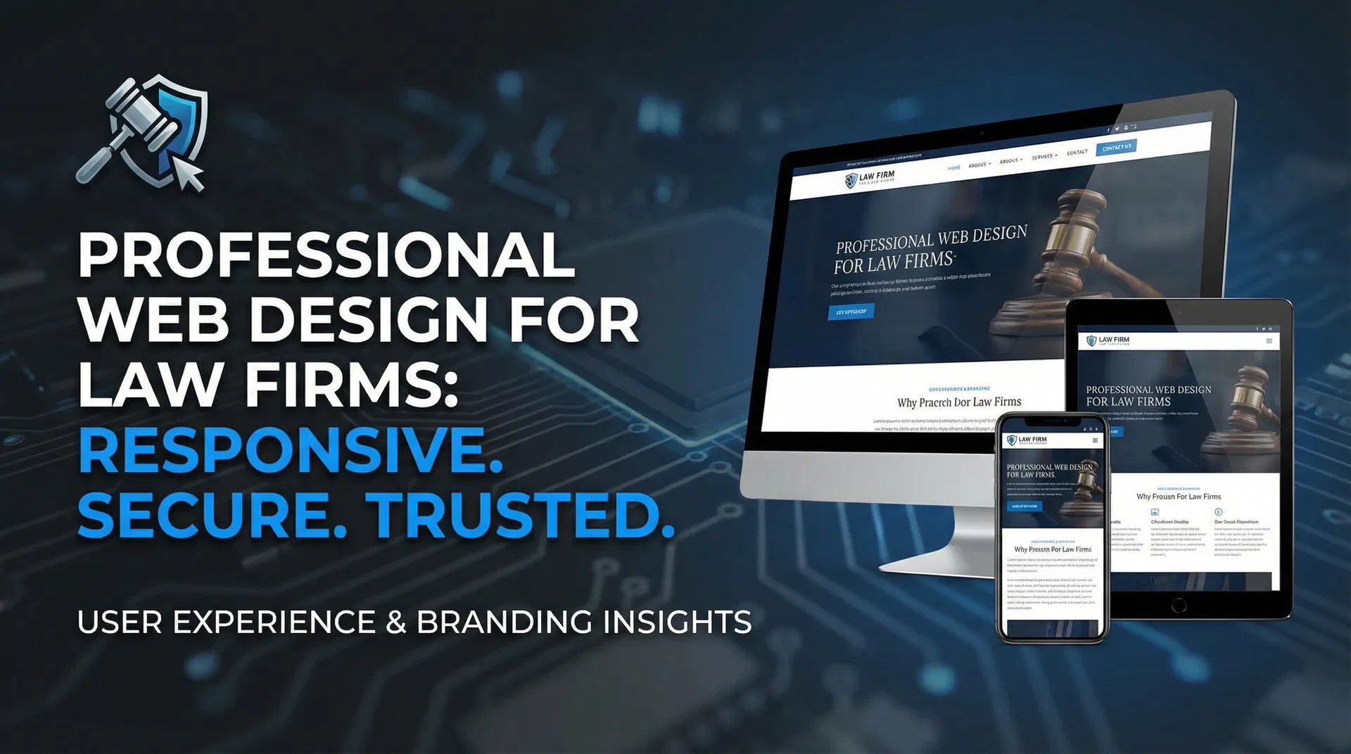 עיצוב אתר משפטי מקצועי - עיצוב עם פריסות רספונסיביות, חוויית משתמש ובריאנדינג