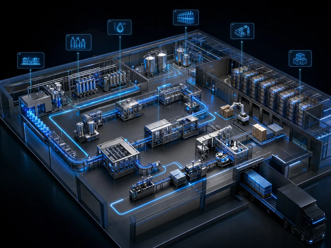 Turnkey beverage factory line diagram