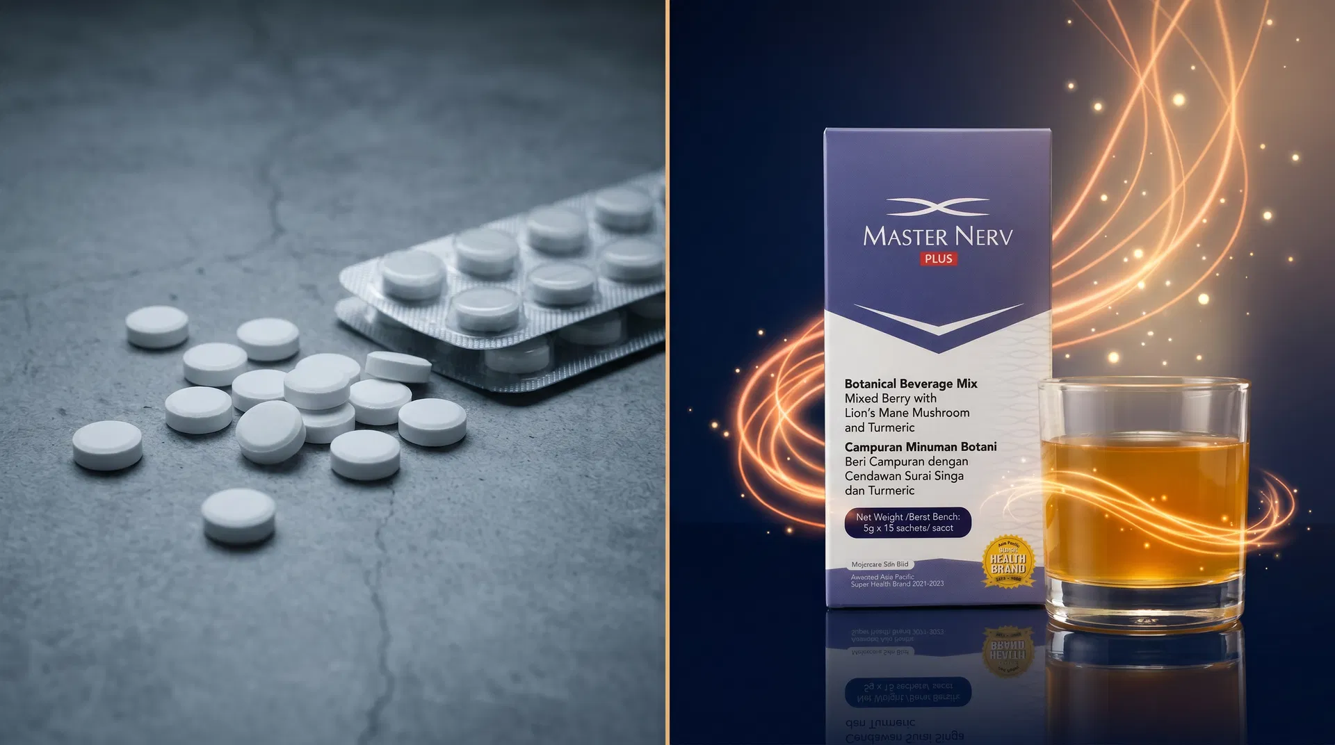 Cold painkillers vs warm Master Nerv ritual