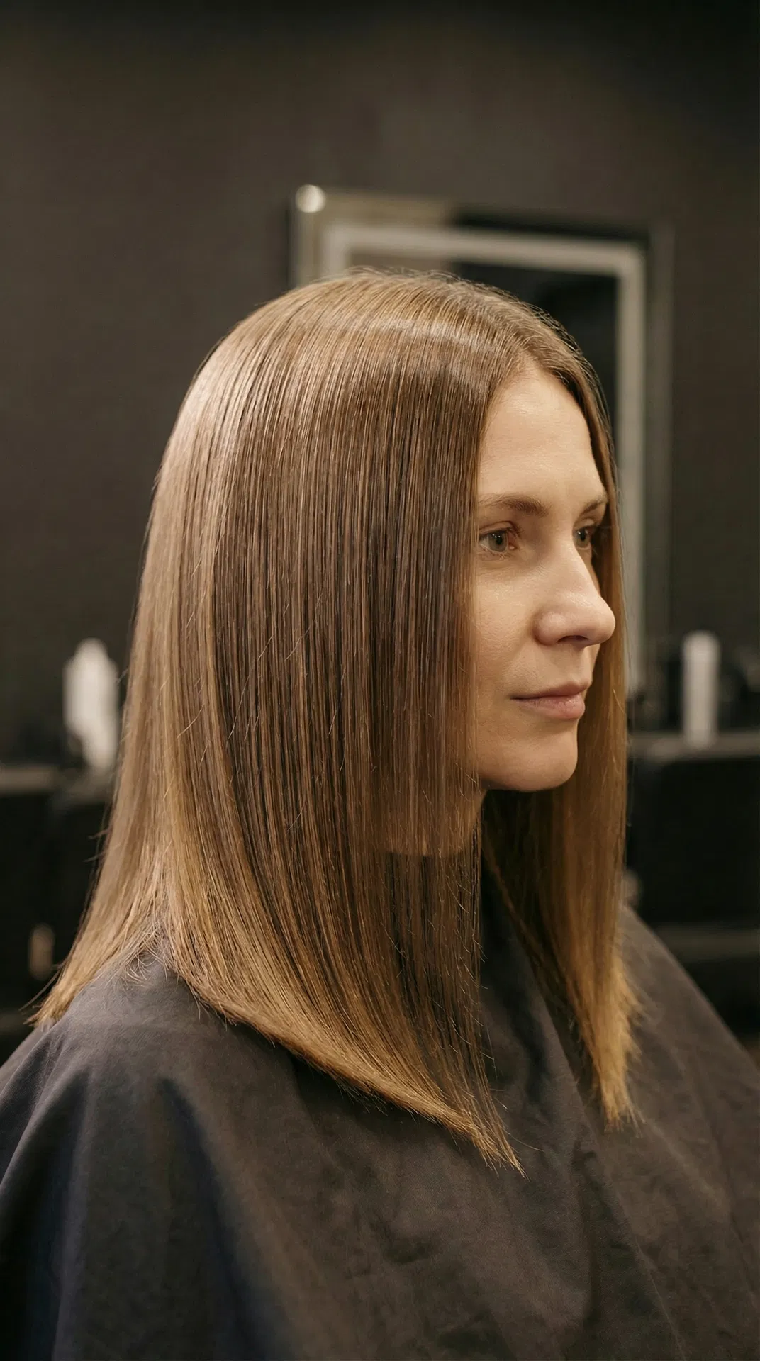 Cabelo liso e brilhante após alisamento progressivo