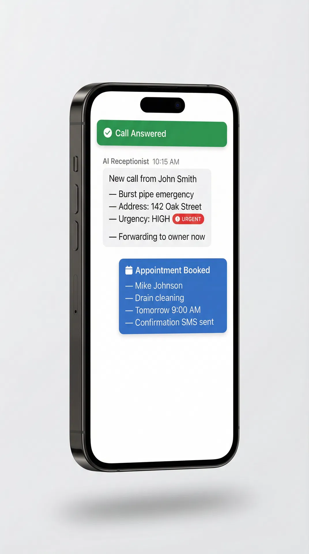 CommLoop 365 call notification on phone