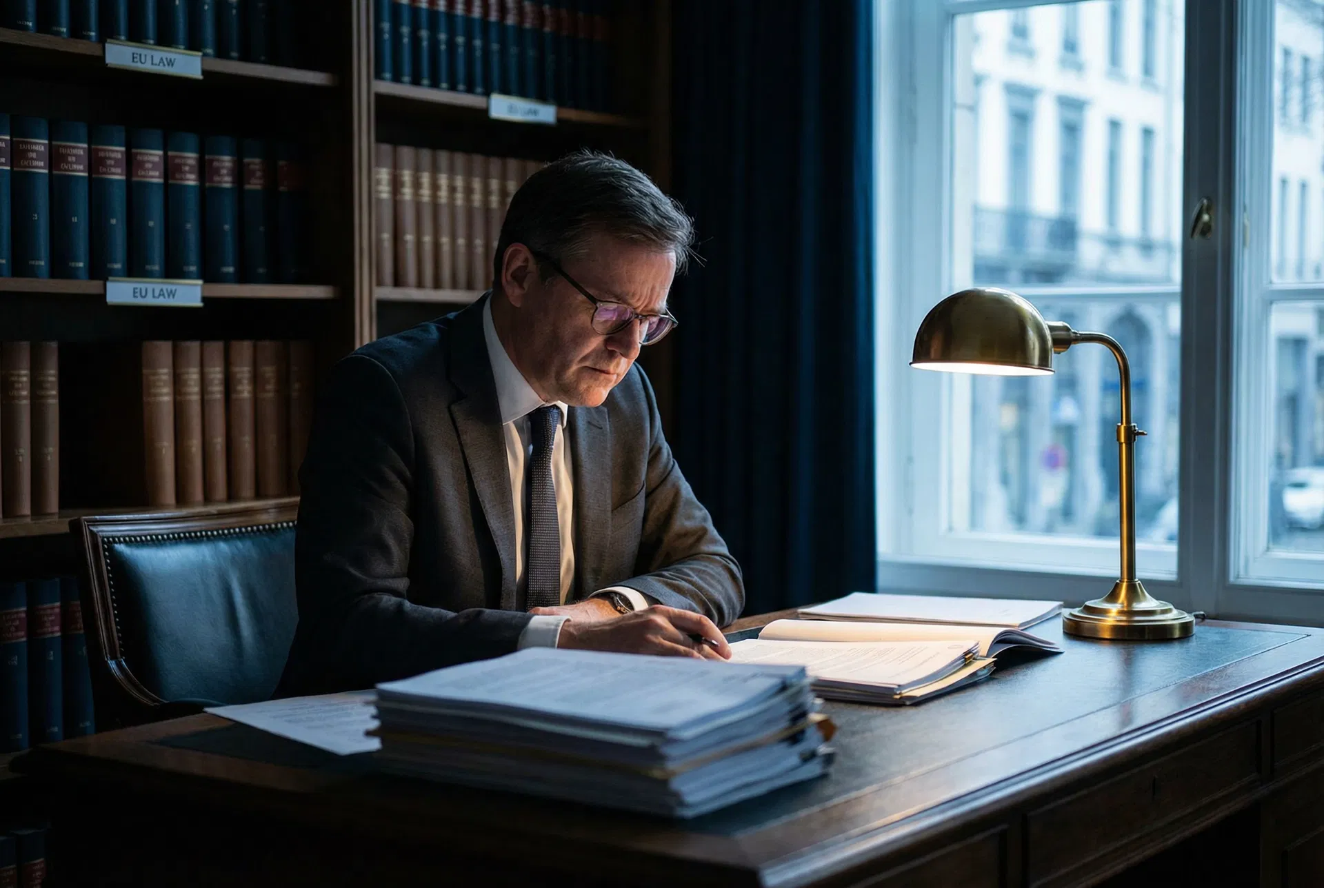 EILSCS researcher at work, Brussels