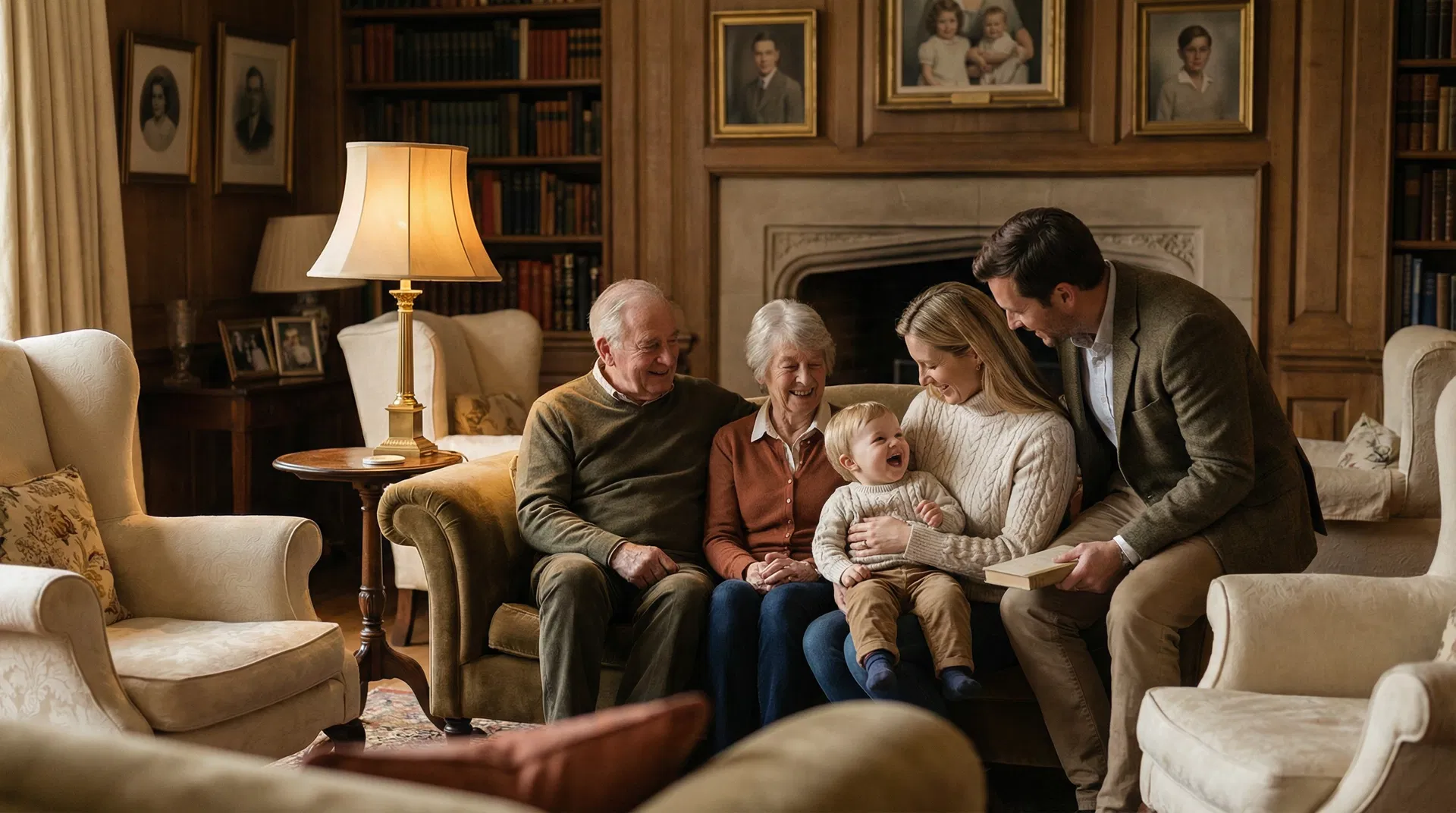 A multigenerational family sharing a warm moment together