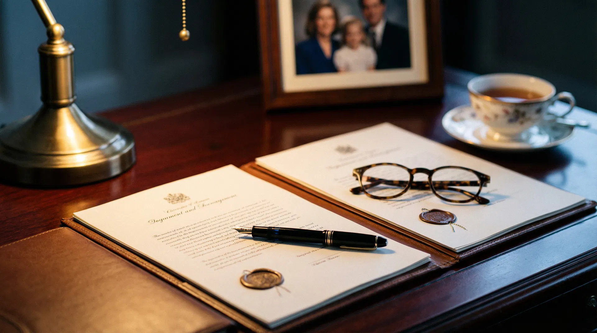 Legal documents on a desk