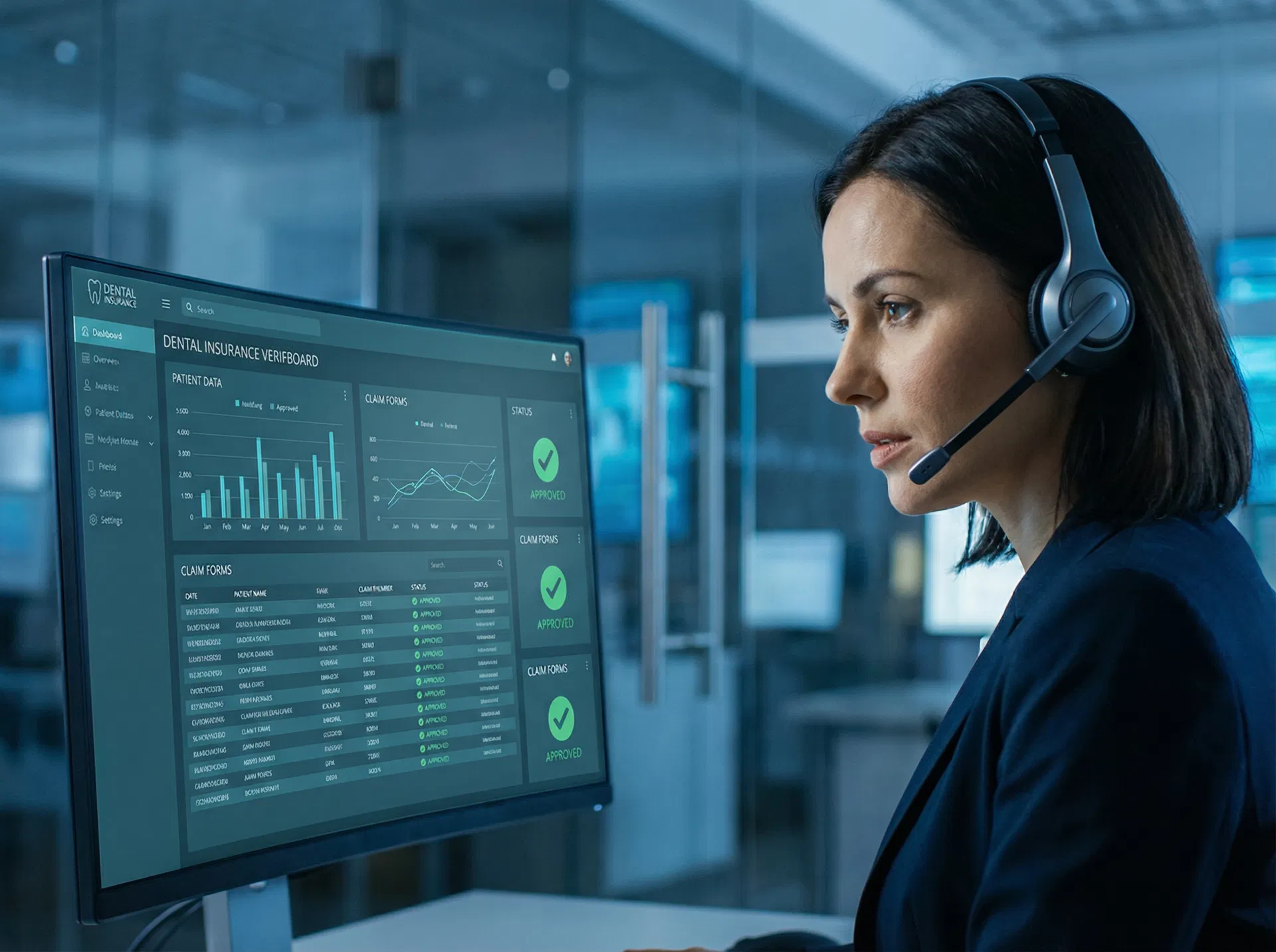 Virtual assistant verifying dental insurance