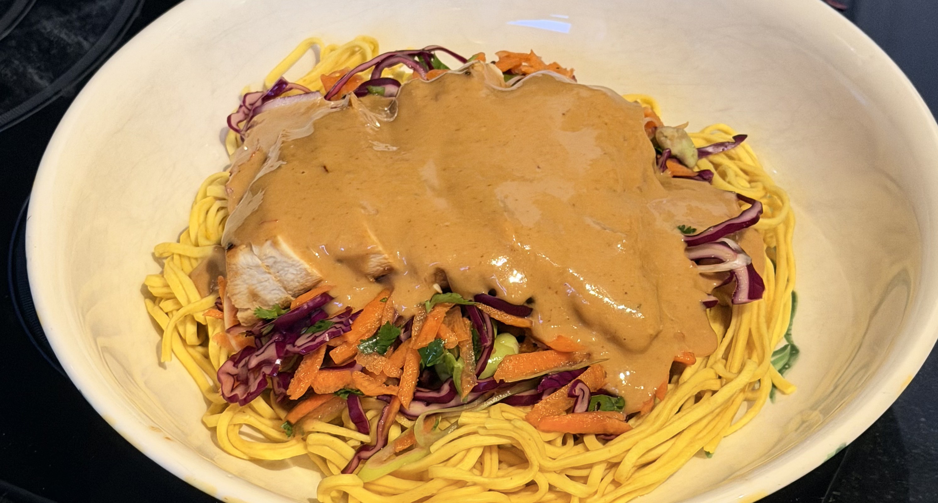 Satay Chicken with Asian Slaw & Noodles