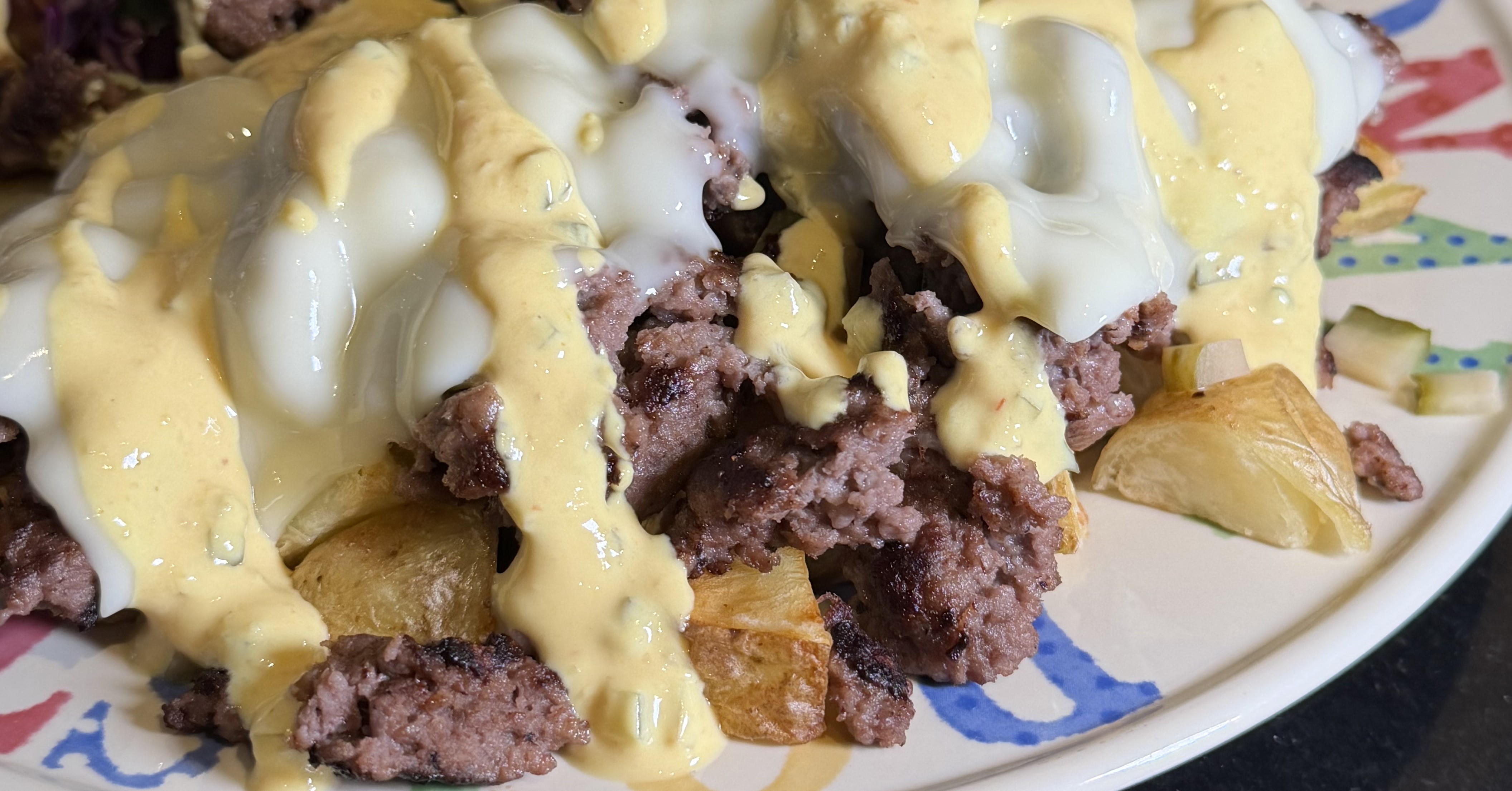 High Protein Burger Loaded Potatoes