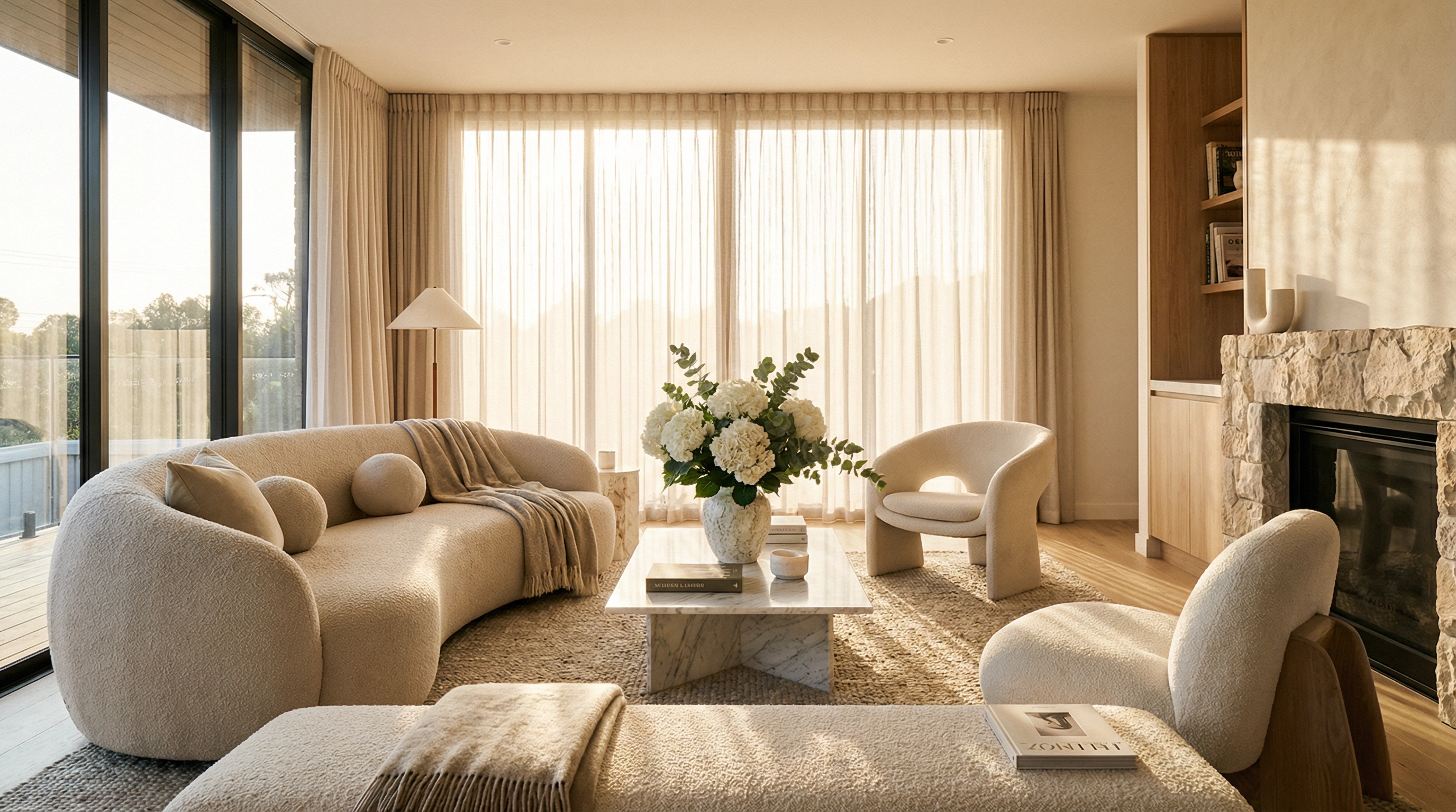 Beautifully staged living room for home sale