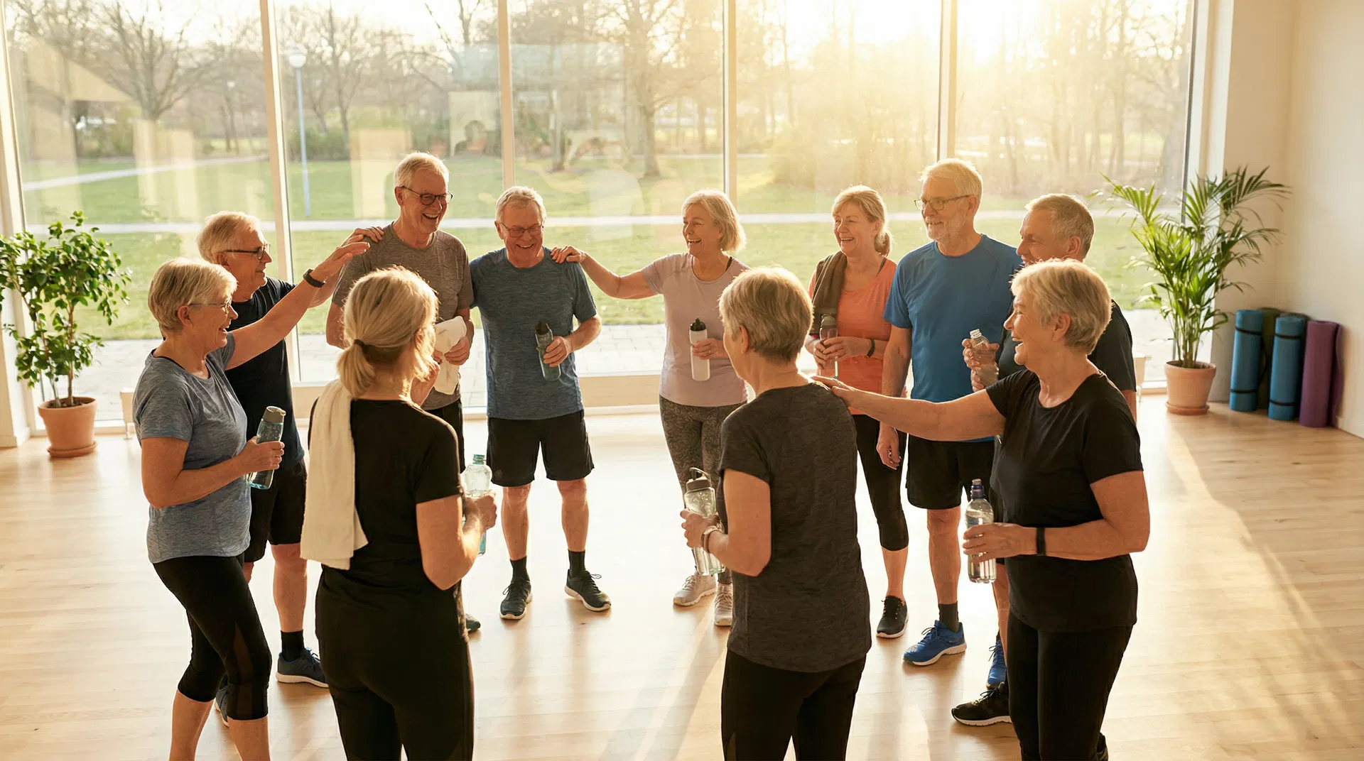 Glade seniorer efter holdtræning hos ProRepubliQ Fitness