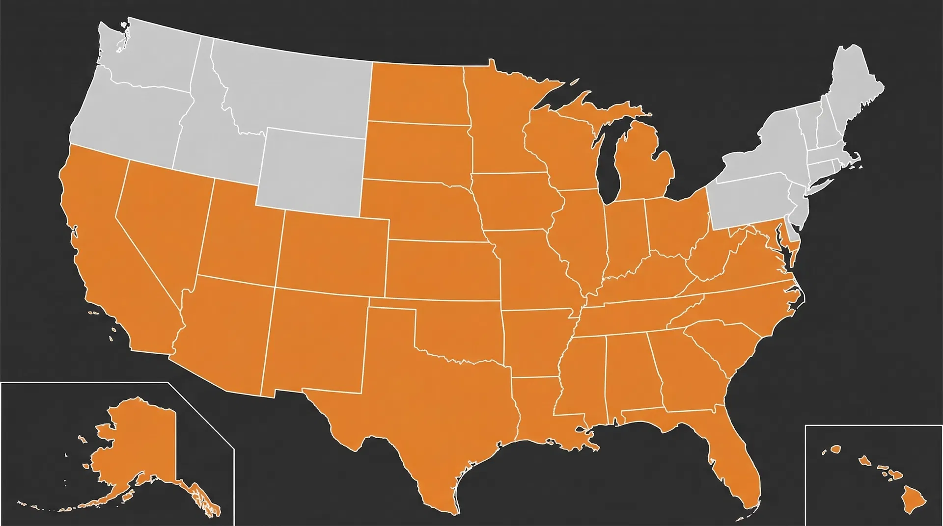 US coverage map showing states where LB Engineer operates