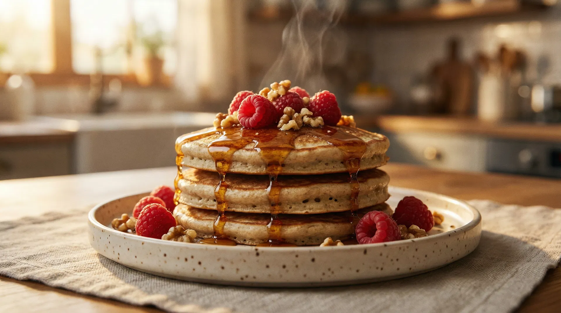 Pancakes mit Himbeeren
