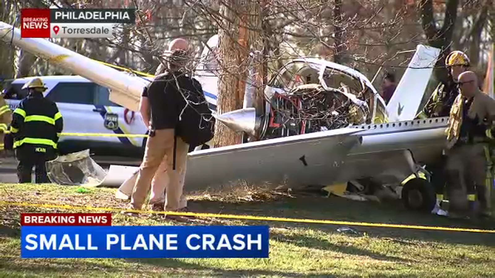 Philadelphia plane crash: Off-duty police officer among 2 injured after aircraft goes down in Fluehr Park in Torresdale - 6abc Philadelphia