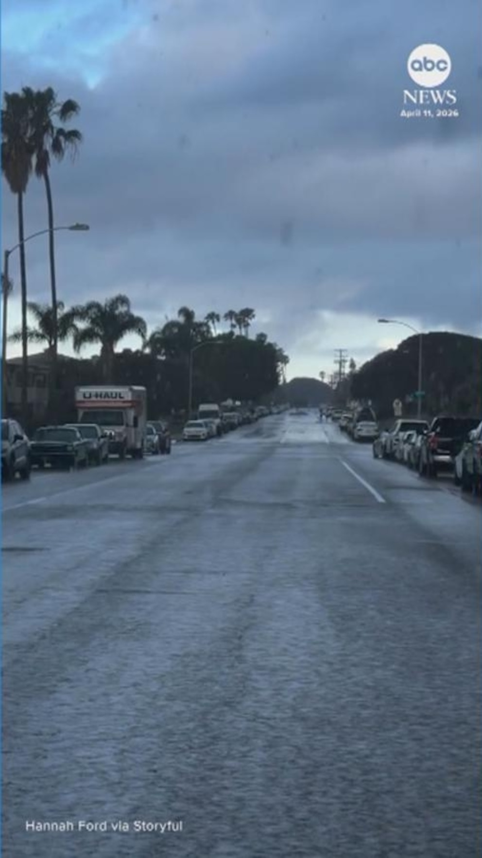 WATCH: California woman finds herself on edge of advancing rain shower