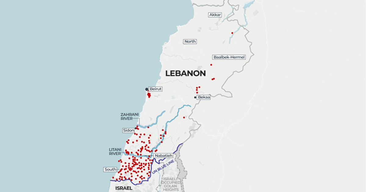 Mapping Israeli attacks and the displacement of one million in Lebanon - Al Jazeera