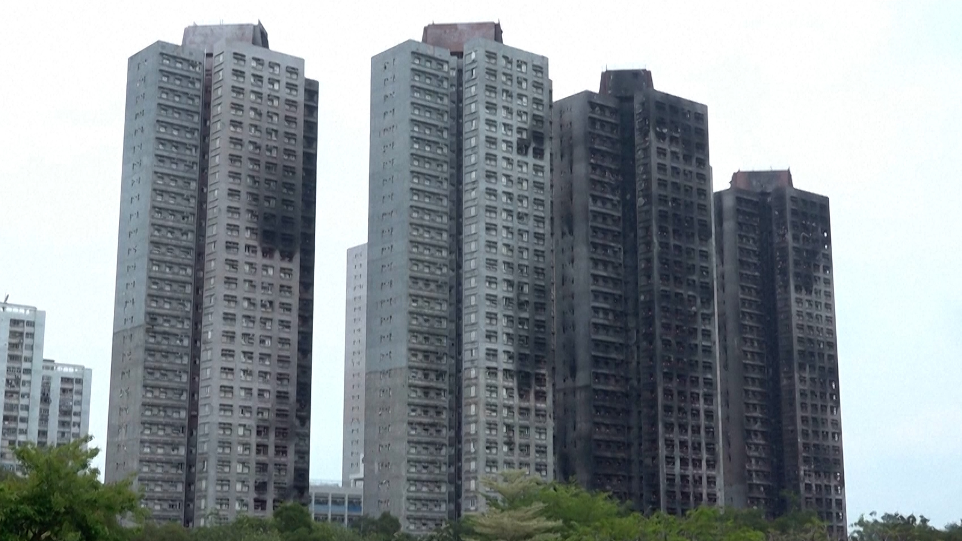 ‘Nothing left’: Hong Kong fire survivors return to burnt homes