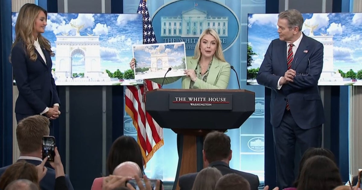 Leavitt discusses "Arc de Trump" at White House briefing