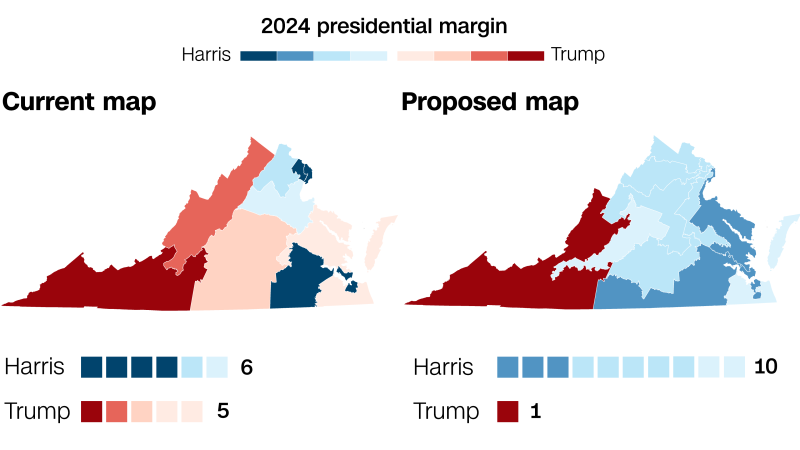 Pinwheels and the ‘lobster district’: How Virginia Democrats drew up a US House map to all but lock out Republicans - CNN