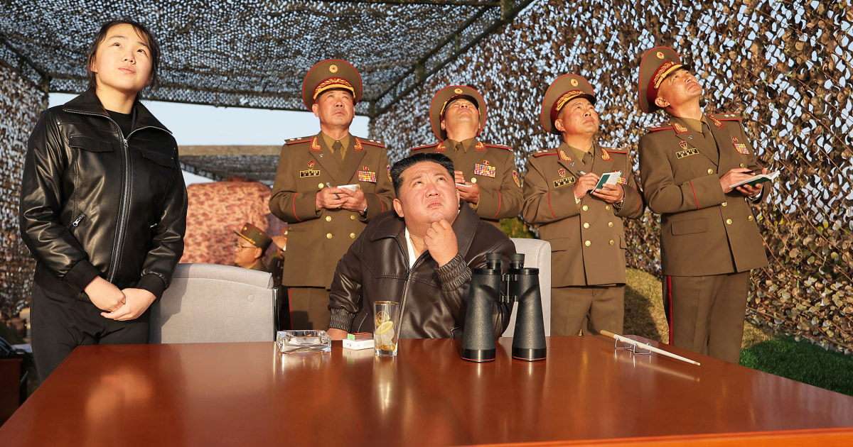 North Korea again tests cluster munitions in a launch observed by Kim and his daughter - NBC News