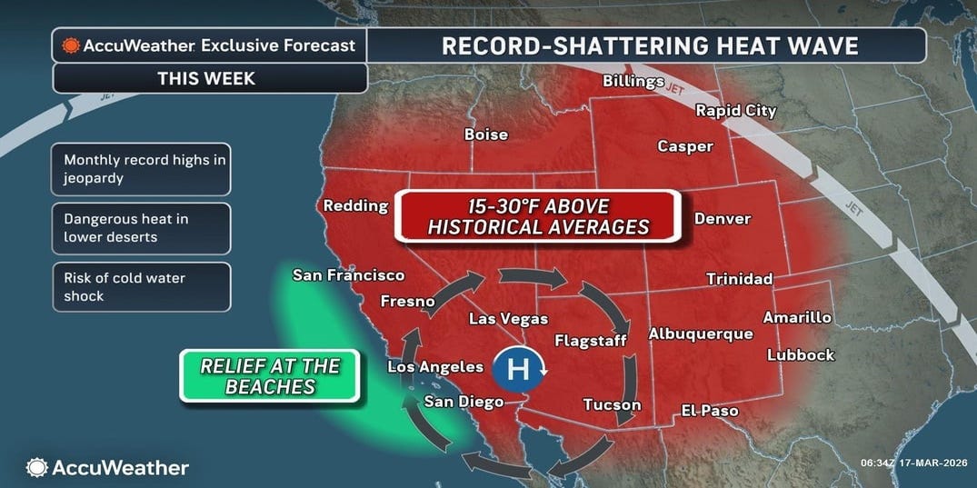 110 degrees? Forecast warns of record-setting March heat wave - USA Today