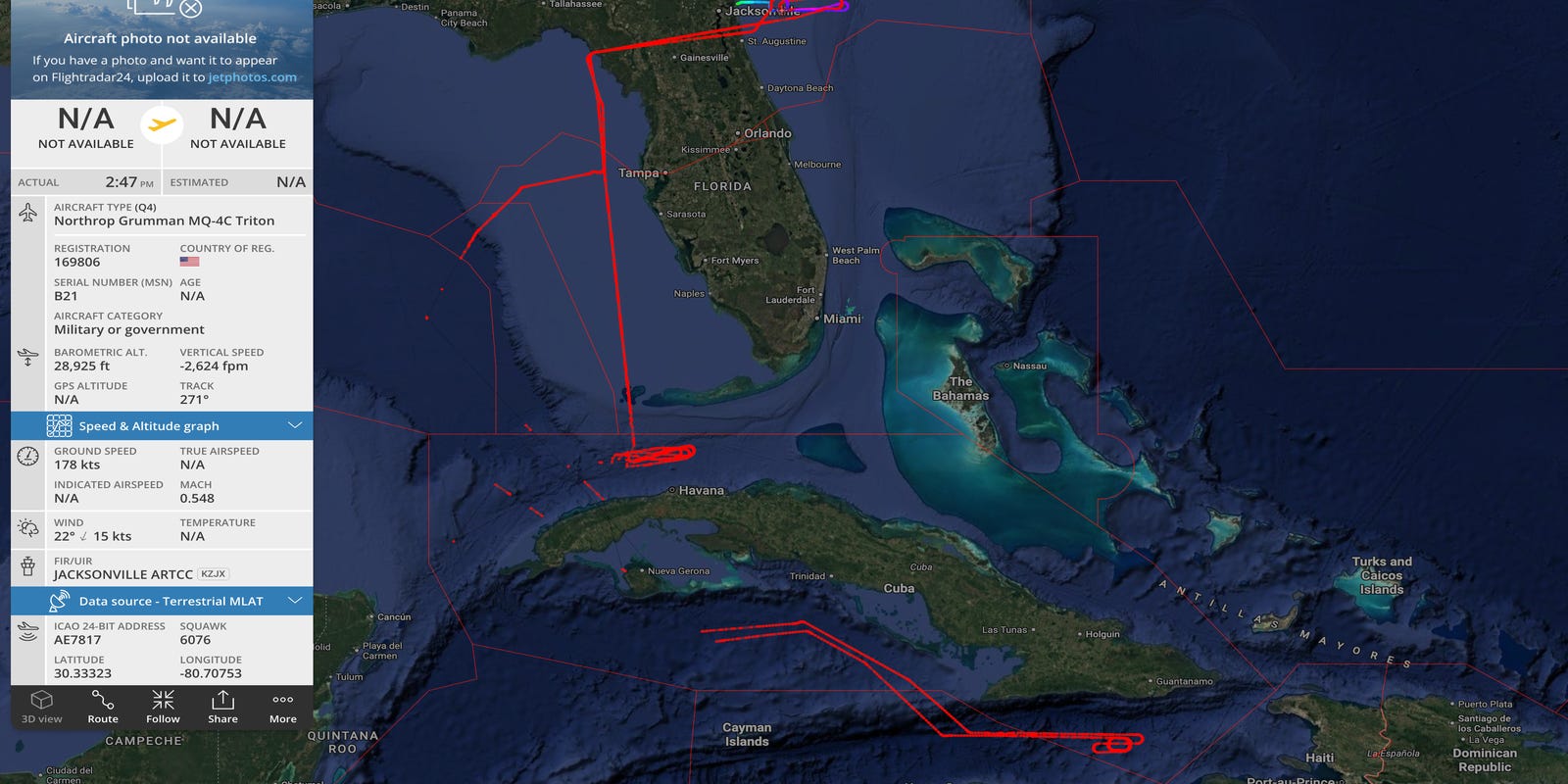 US Navy surveillance drone flies mission along Cuba’s coast - USA Today