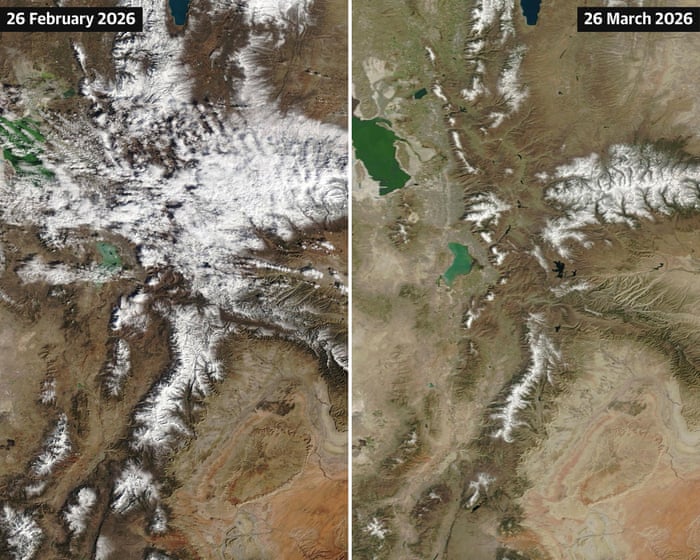 ‘On a whole other level’: rapid snow melt-off in American west stuns scientists