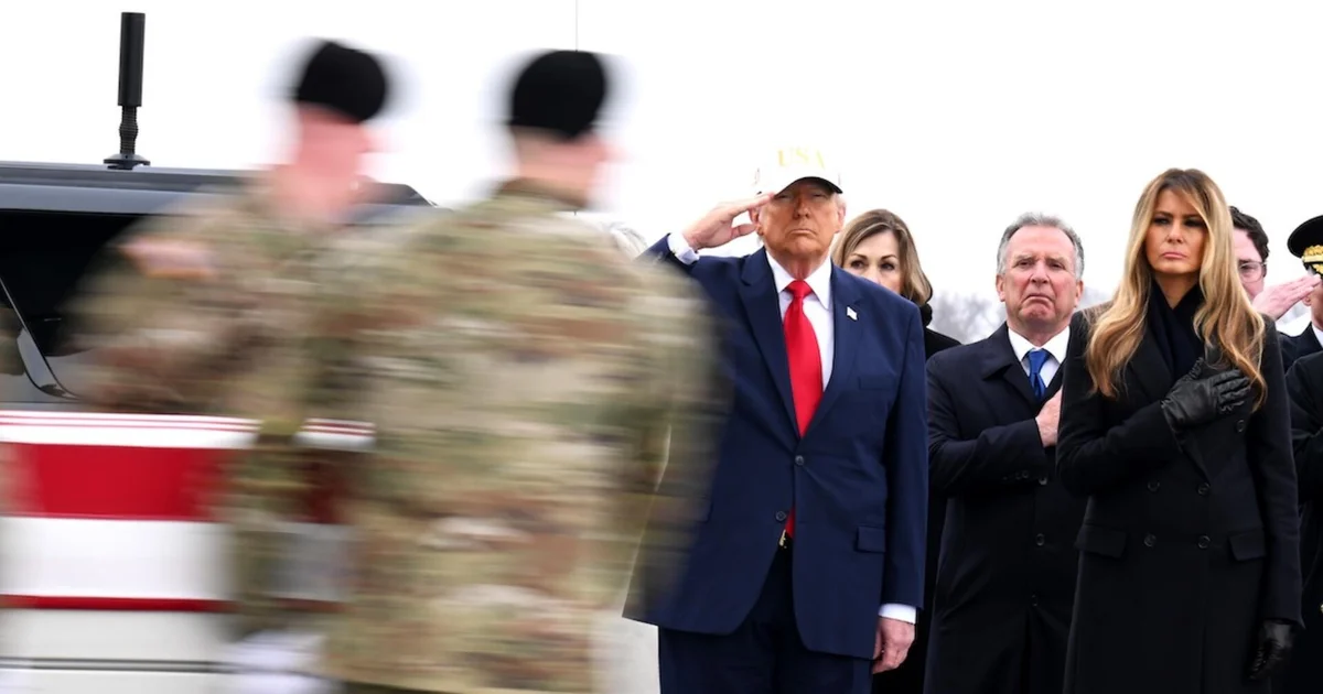 Trump, Vance and Hegseth witness dignified transfer for six Americans killed in action
