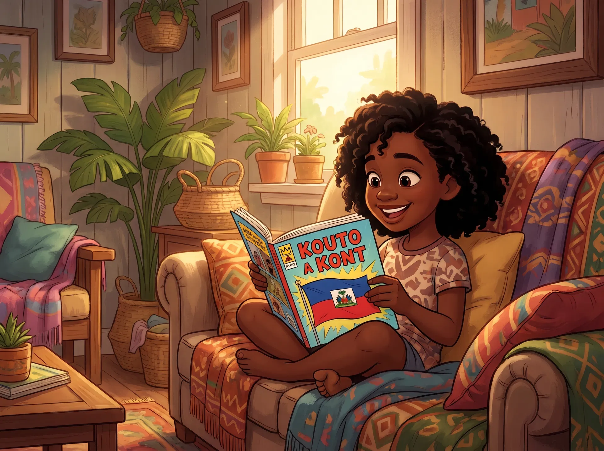 Enfants lisant Ti Jeni 1