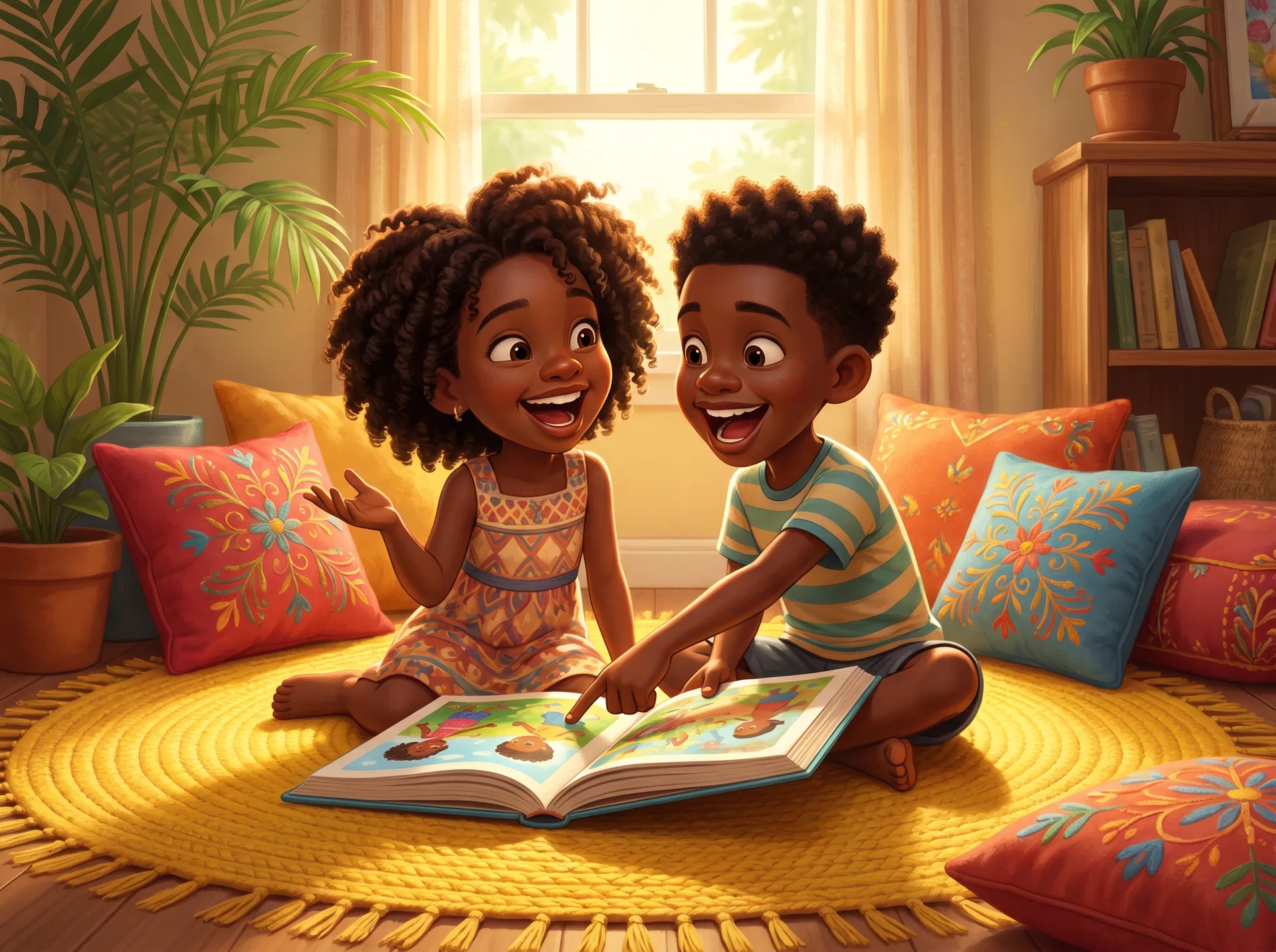 Enfants lisant Ti Jeni 2