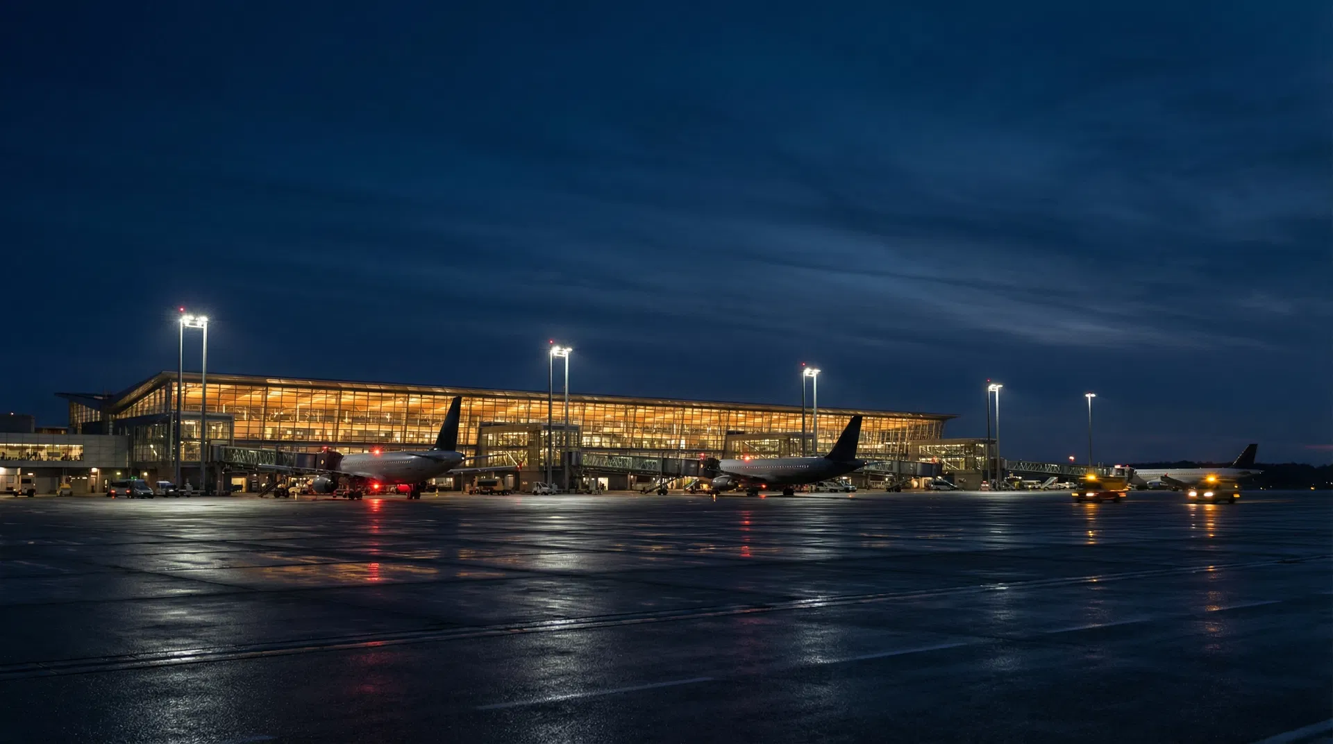 Airport at night
