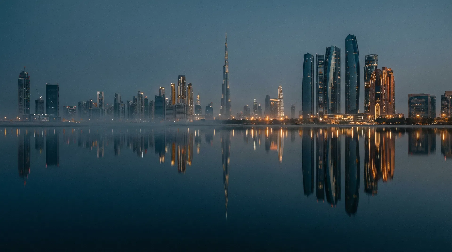 Gulf skyline at twilight