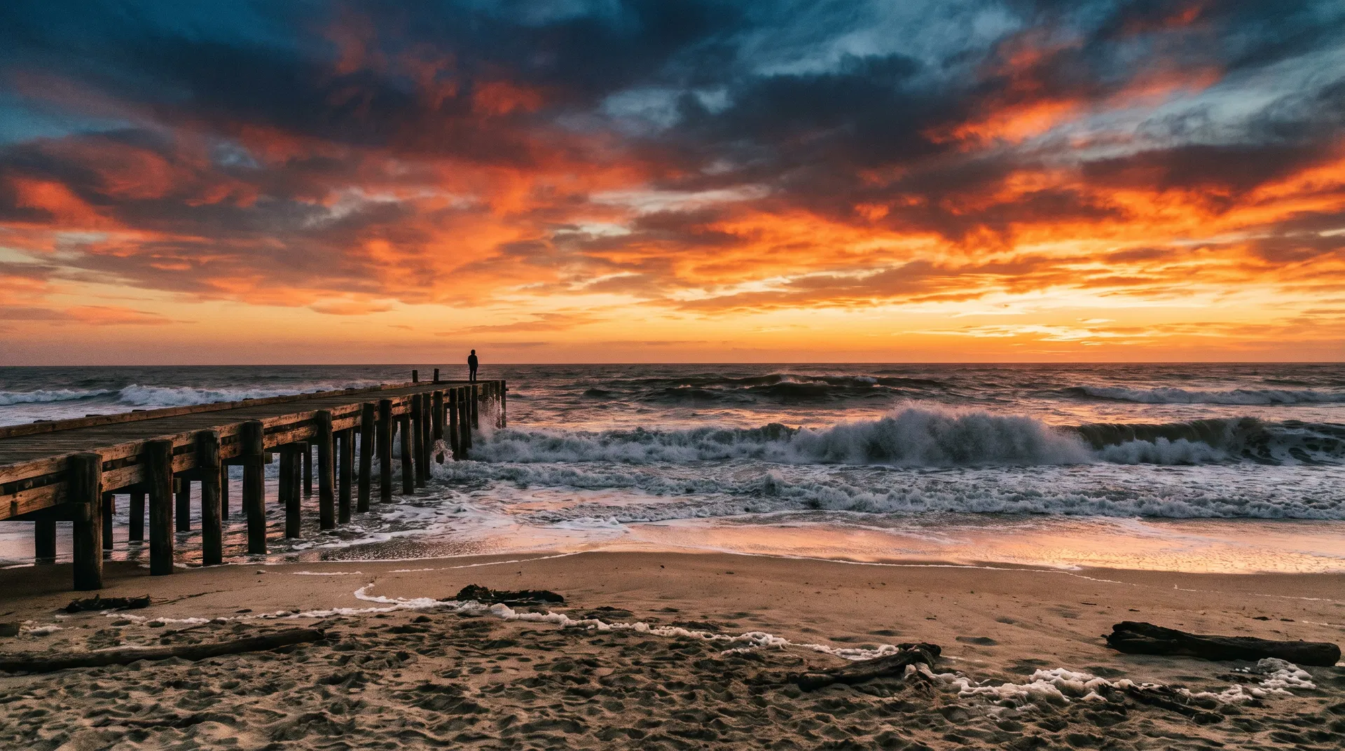 California surf sunset