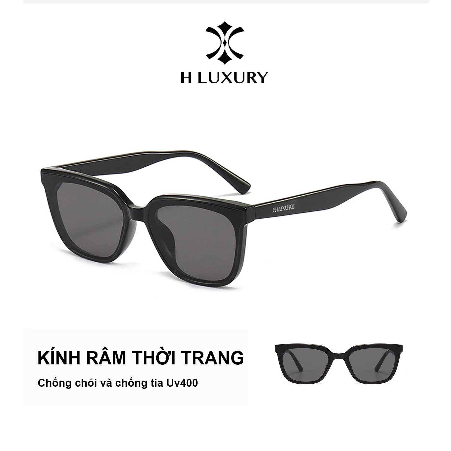 Kính Râm Nam Nữ H Luxury V35 Cao Cấp Hot - Chống UV - Chống bụi bẩn - Phù Hợp Mọi Khuôn Mặt