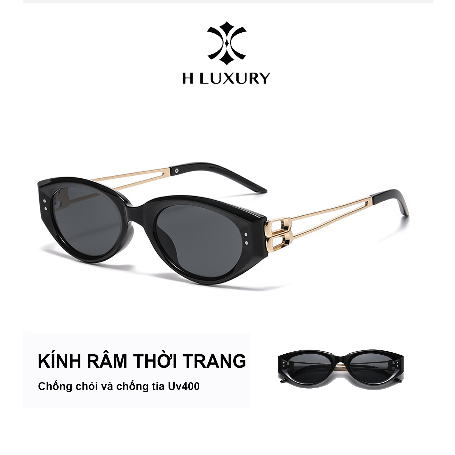 H Luxury Kính Râm Mèo Nữ Thời Trang Cao Cấp V16 H Luxury Gọng Hợp Kim Chống Tia UV400 & Chói Lóa Phong Cách 2025 Sang Trọng & Bắt Mắt