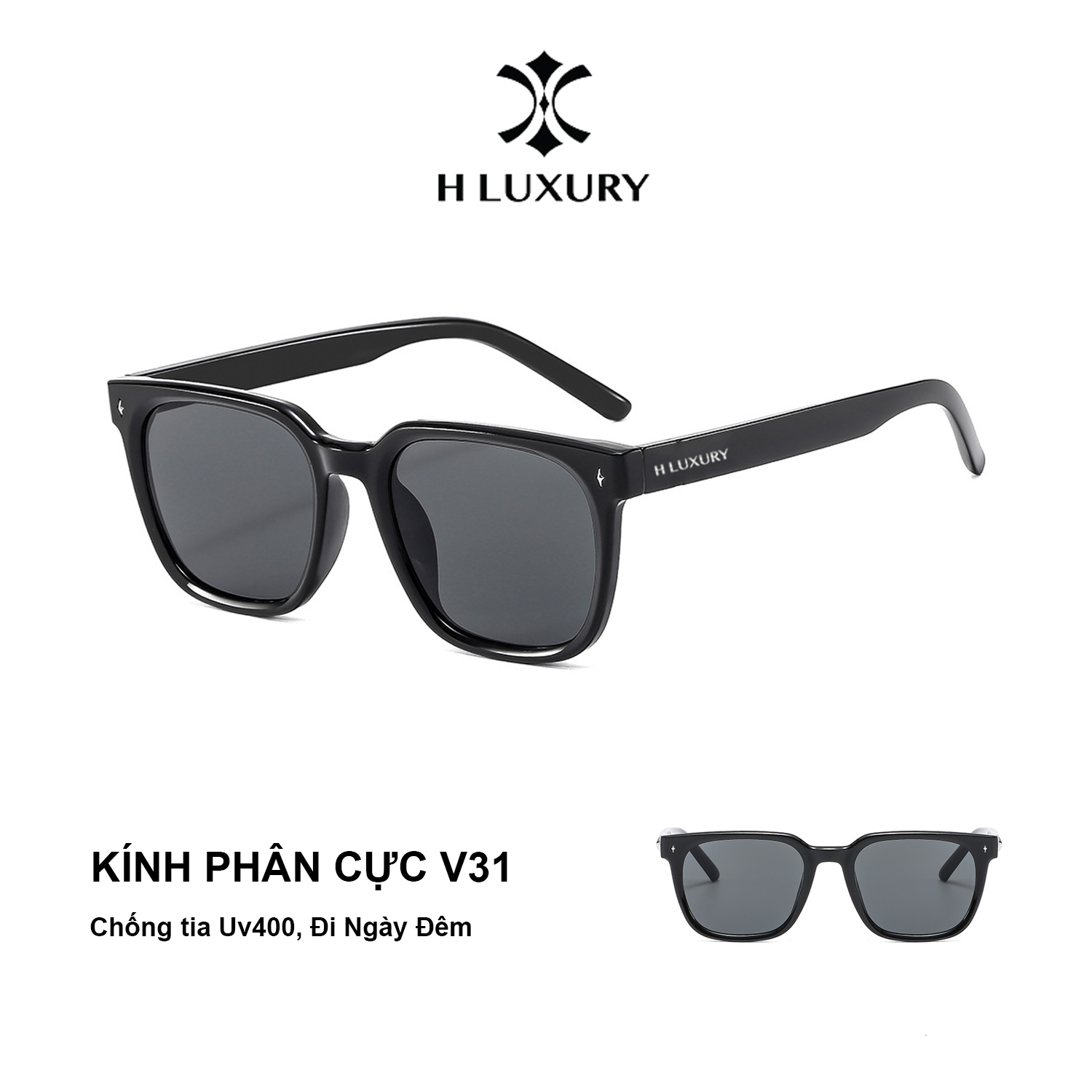 Kính râm thời trang nam nữ V31 H Luxury - Chống tia Uv400 - Chống chói lóa - Kính thời trang nam nữ