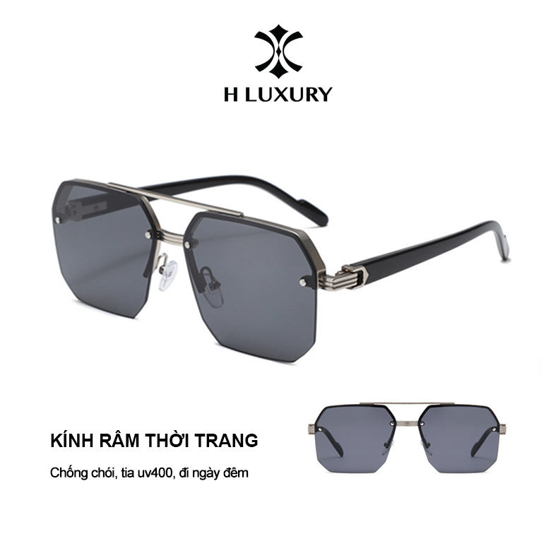 Hluxury Kính râm phân cực H Luxury V5 cho nam, gọng vuông kiểu mới 2024, chống tia UV400 và chói