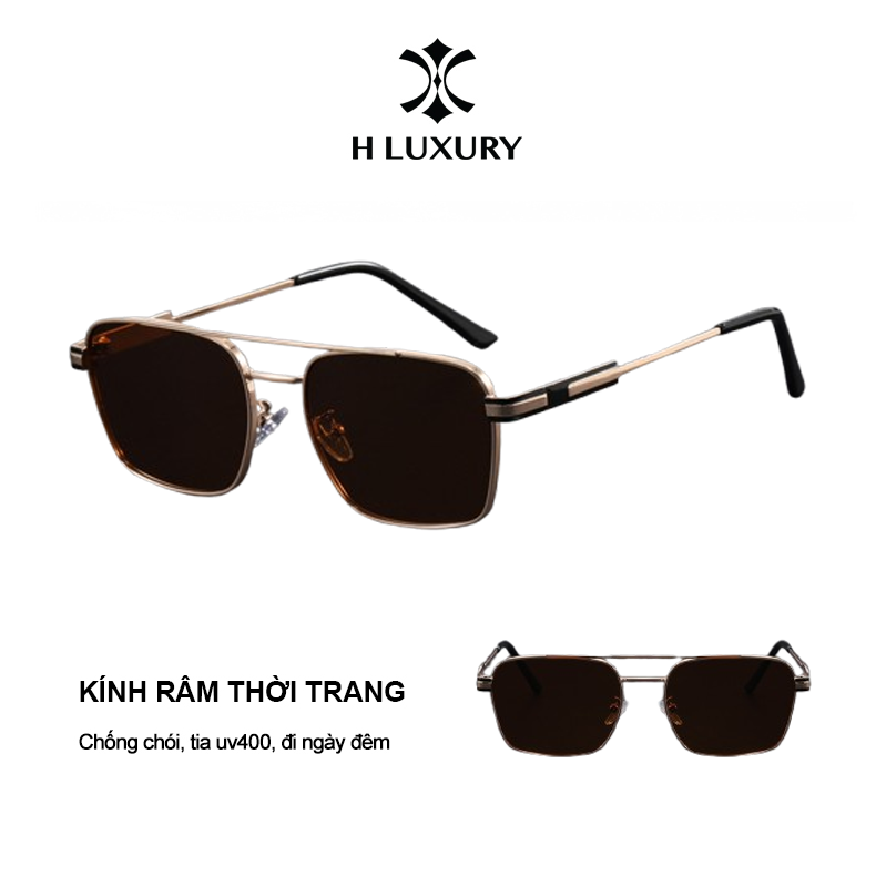 V11 - Kính trà - Gọng vàng