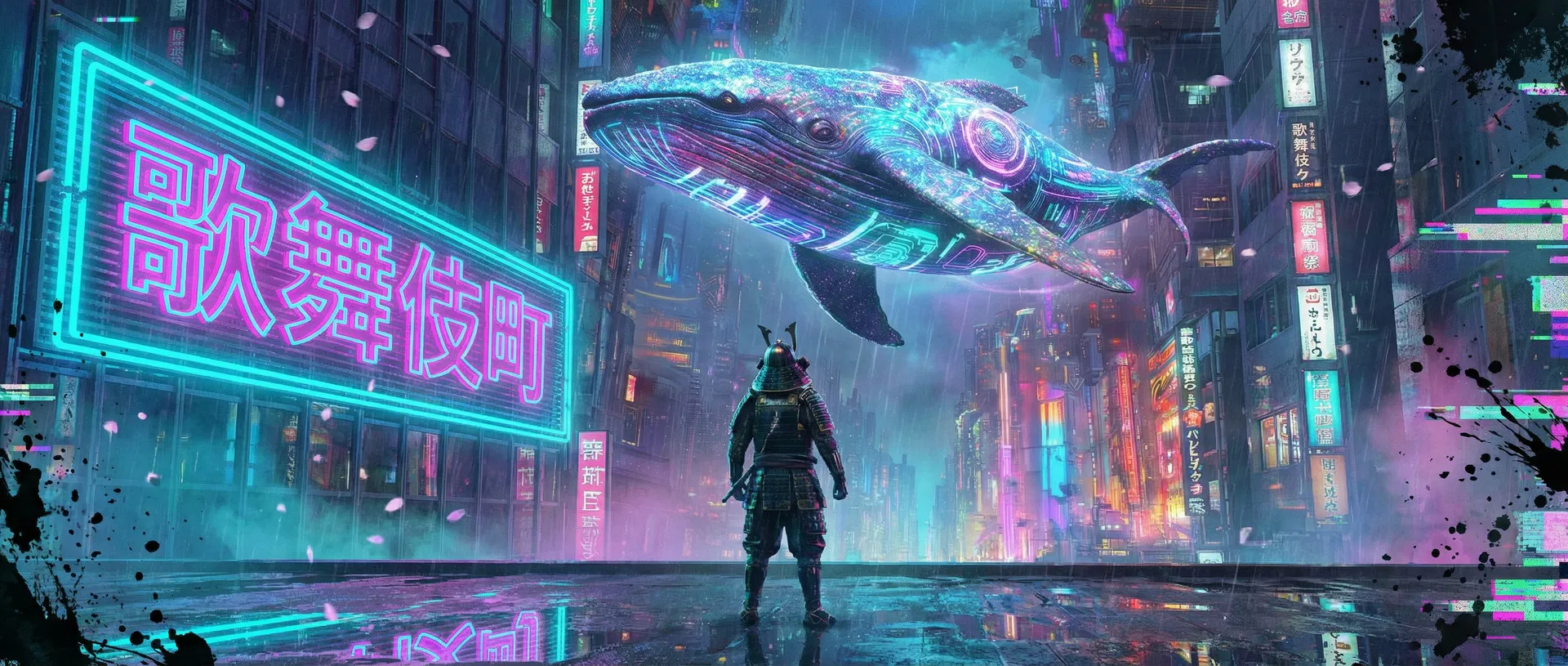 Samurai meets the flying whale in Kabukicho