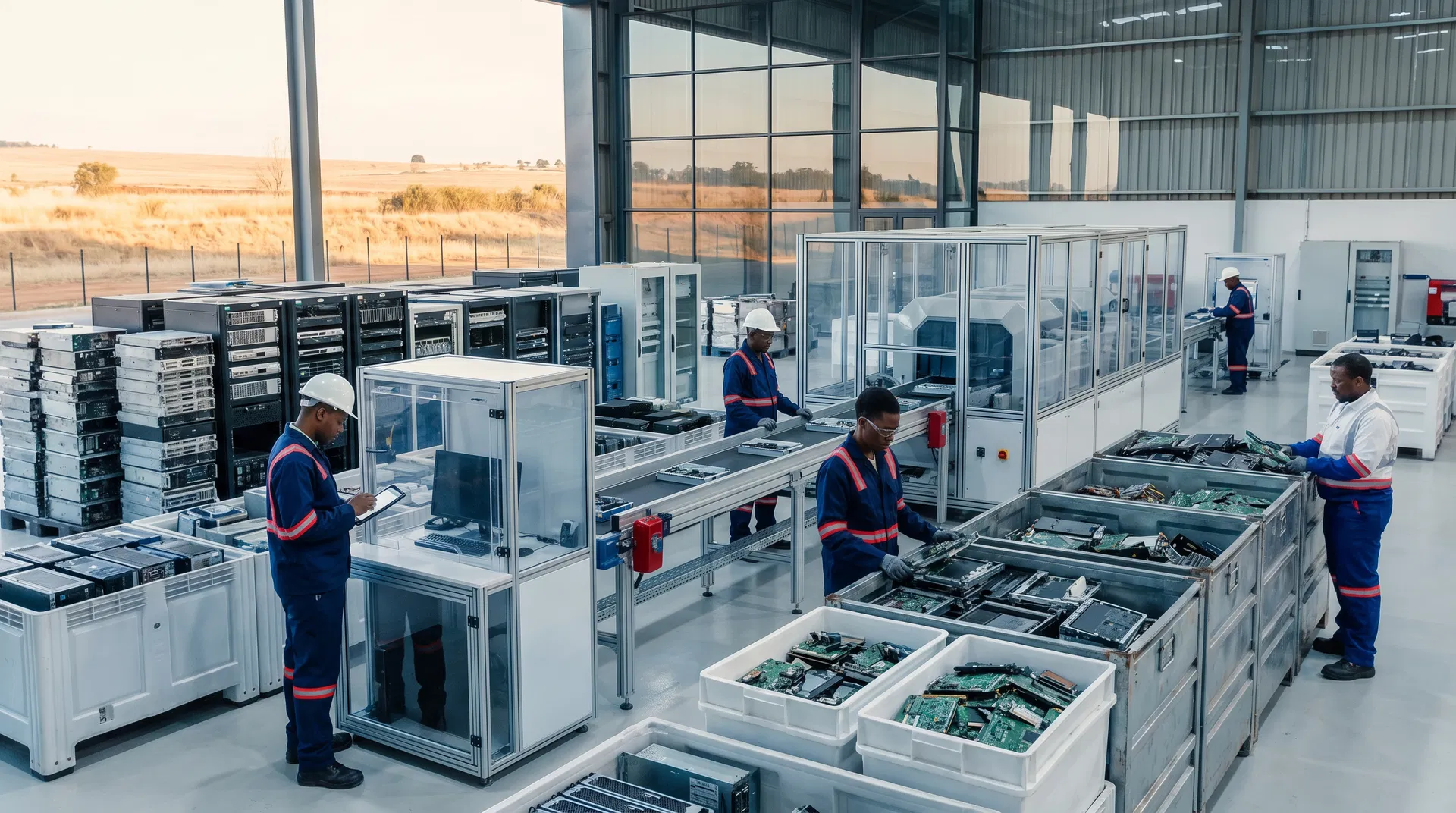 Modern e-waste recycling facility