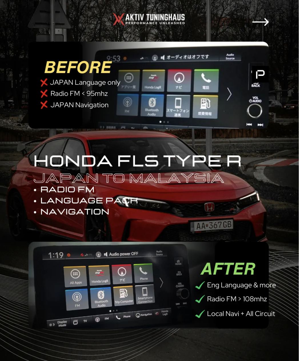 Honda Language & Region Conversion (FL1/FL5)