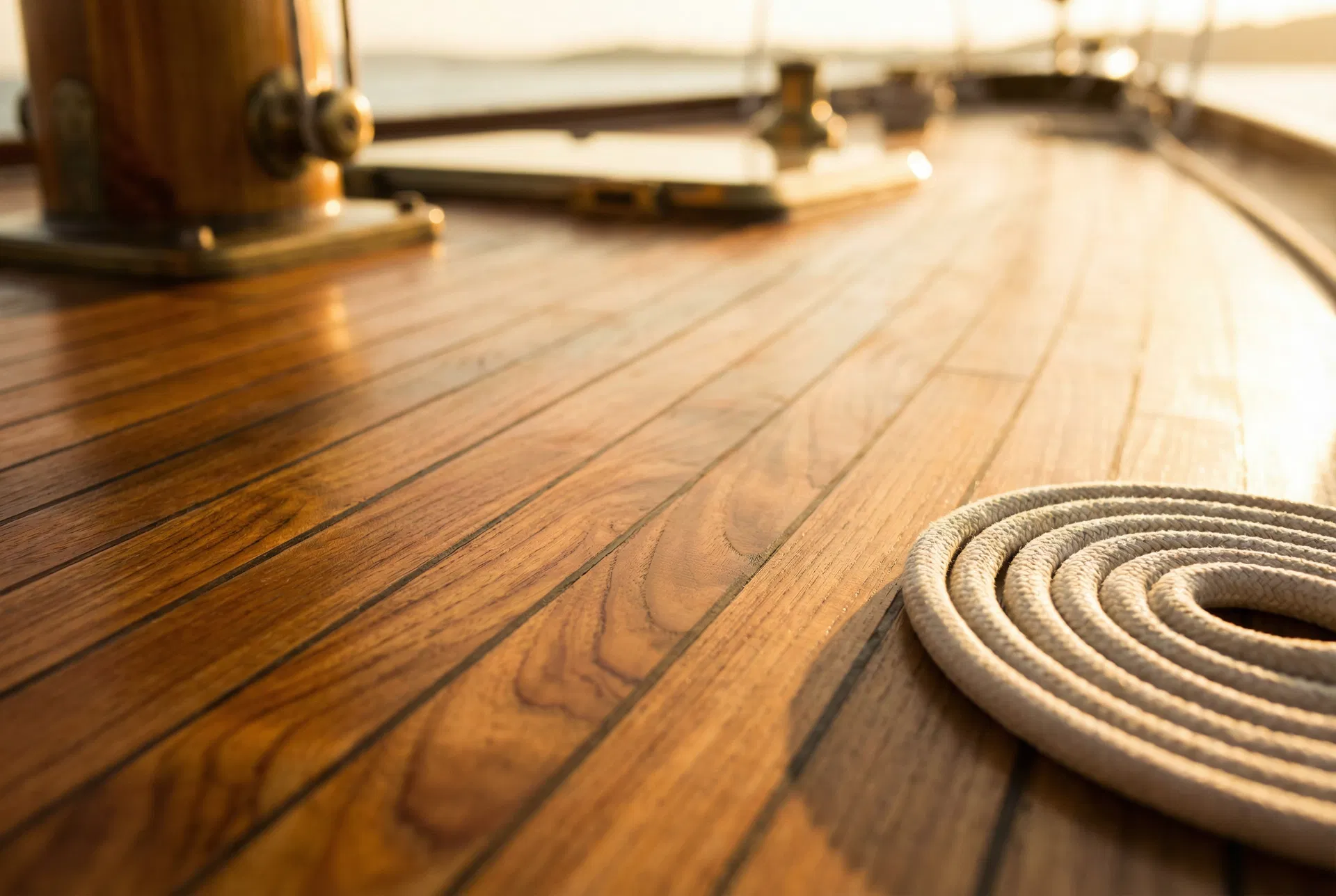 Golden hour on the teak deck