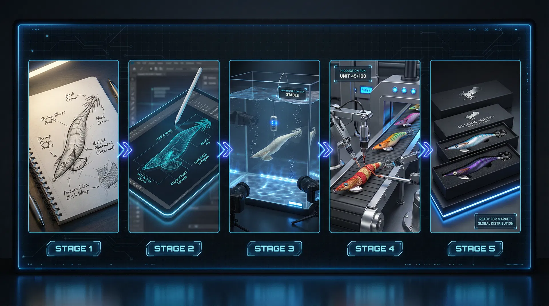 5단계 주문 프로세스 인포그래픽