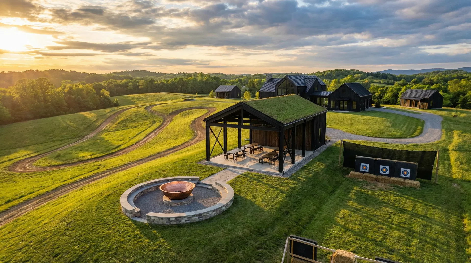 Aerial view of Buck Branch Lodge property